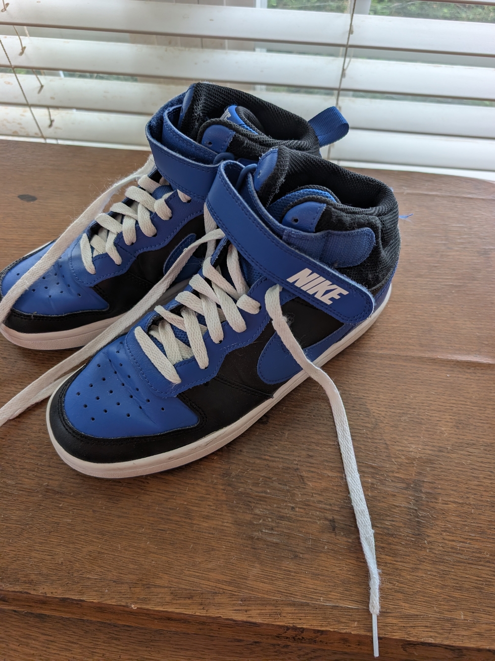 Nike Kids Blue and Black High-Top Sneakers